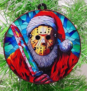 Friday The 13th Jason in Santa Hat Horror Ornament