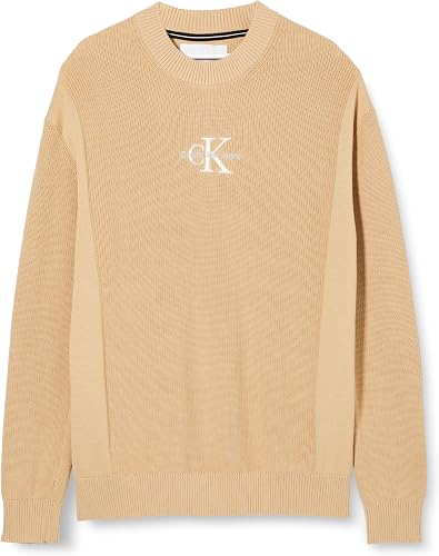 Calvin Klein Jeans Monologo Sweater, Pulls Homme, Warm Sand,