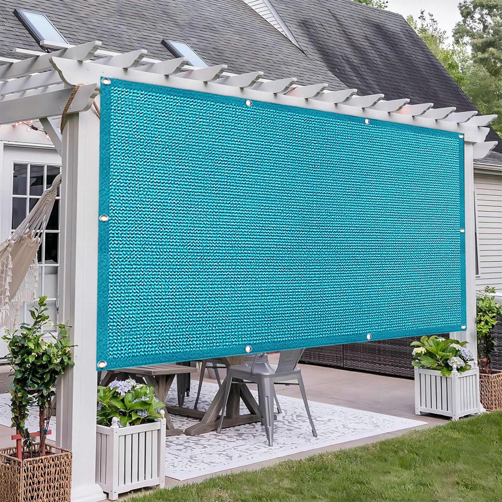 Clôture coupe-vent et anti-UV bleu ciel 2,8x9,5m pour occulter le jardin