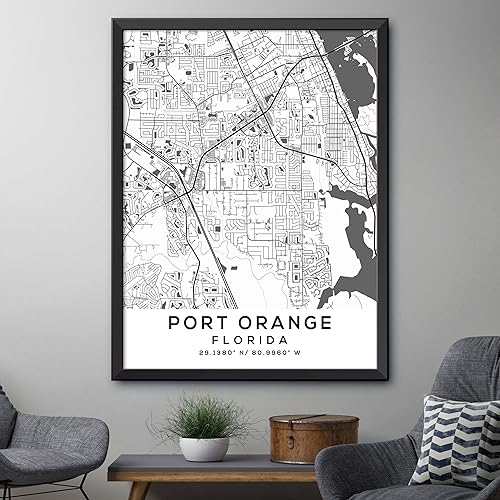 Miniatura 4 de Mapa de Port Orange, Florida, Light 2 (12x16)