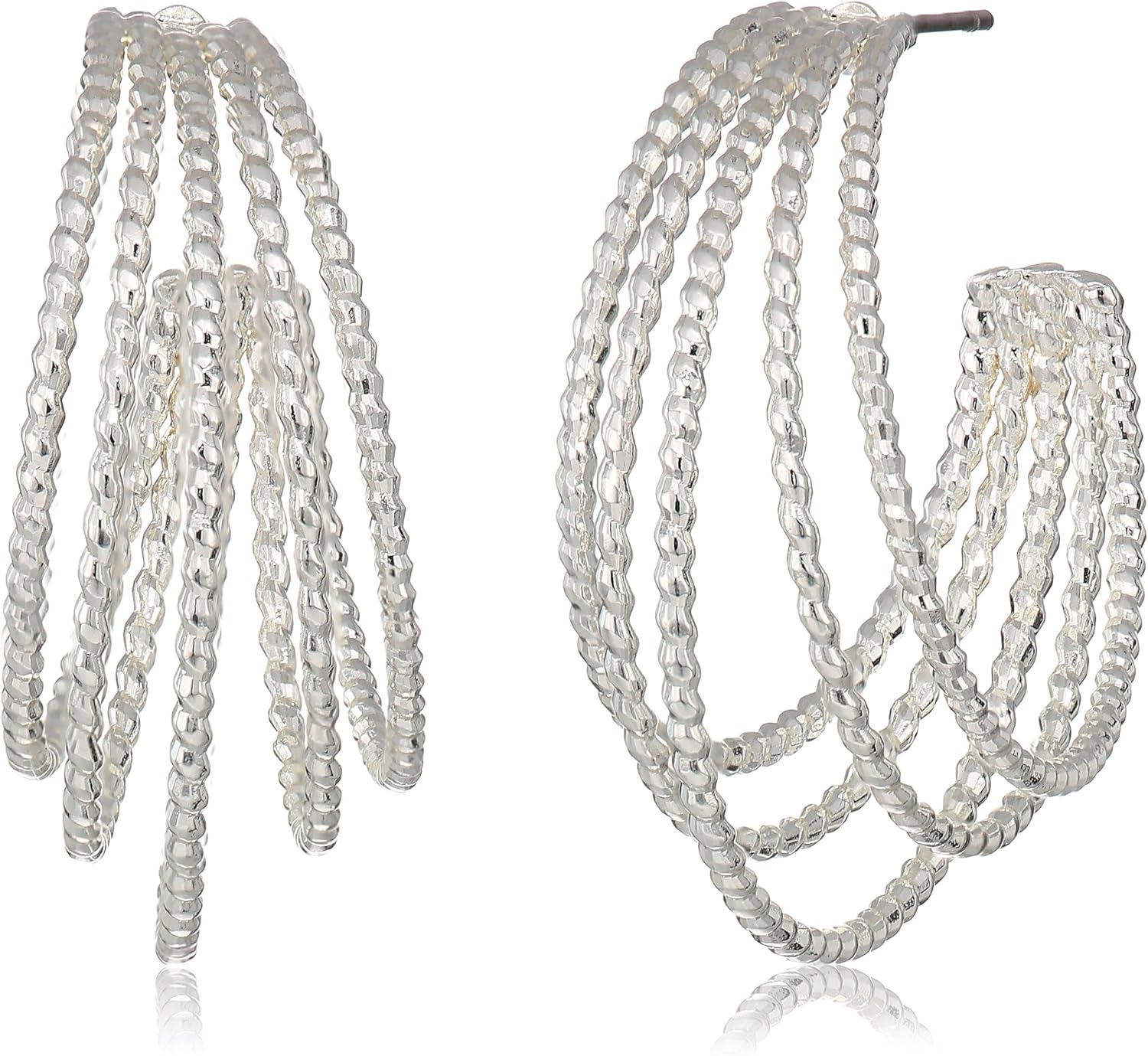 Napier Women's Silver-Tone Multilayered Hoop Earrings