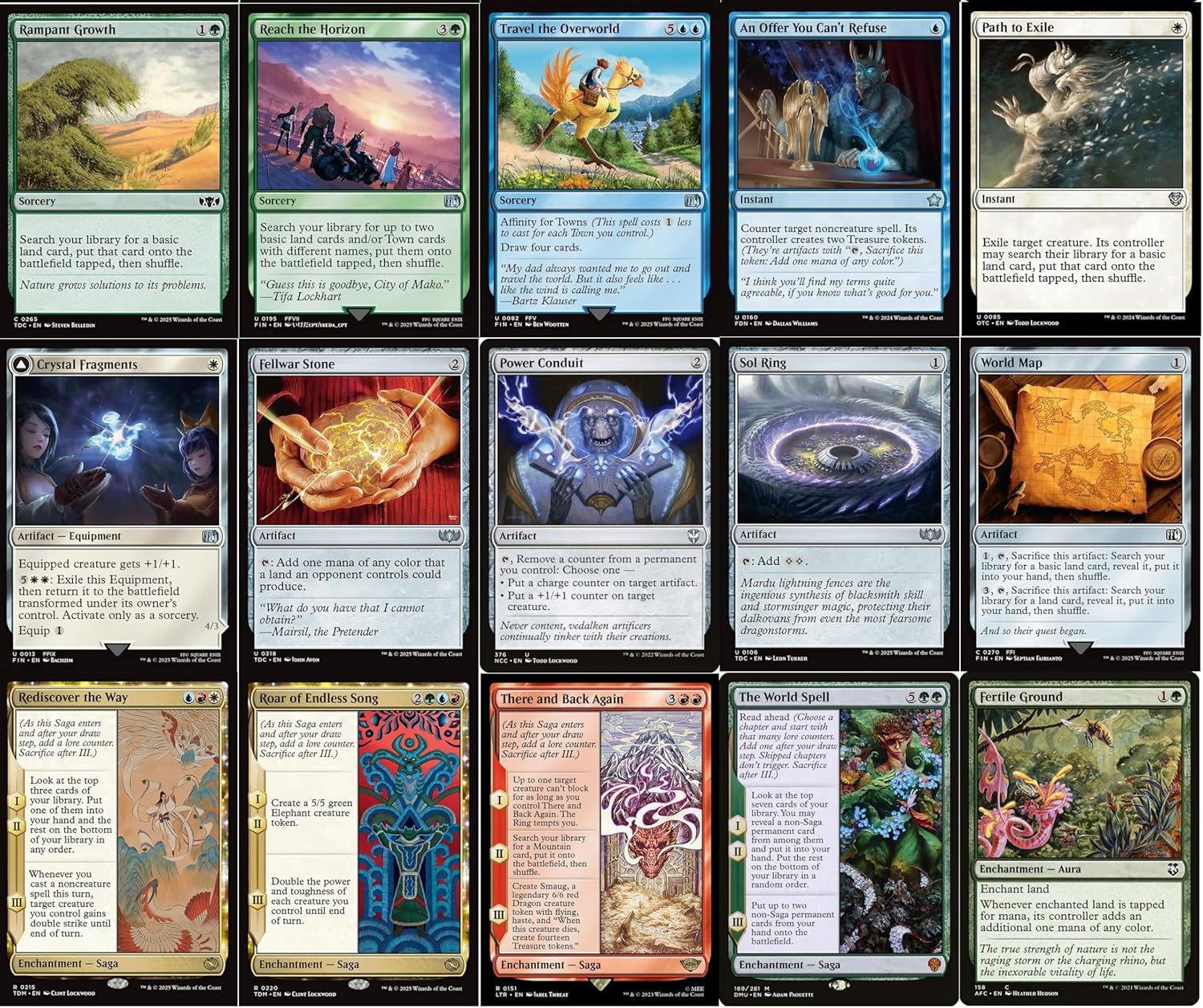 Final Fantasy Magic The Gathering Commander Deck - Summons Enchantments - 5 Color Blue Green White Red Black - EDH cEDH - 100 Card - Custom MTG Deck - Very Strong!