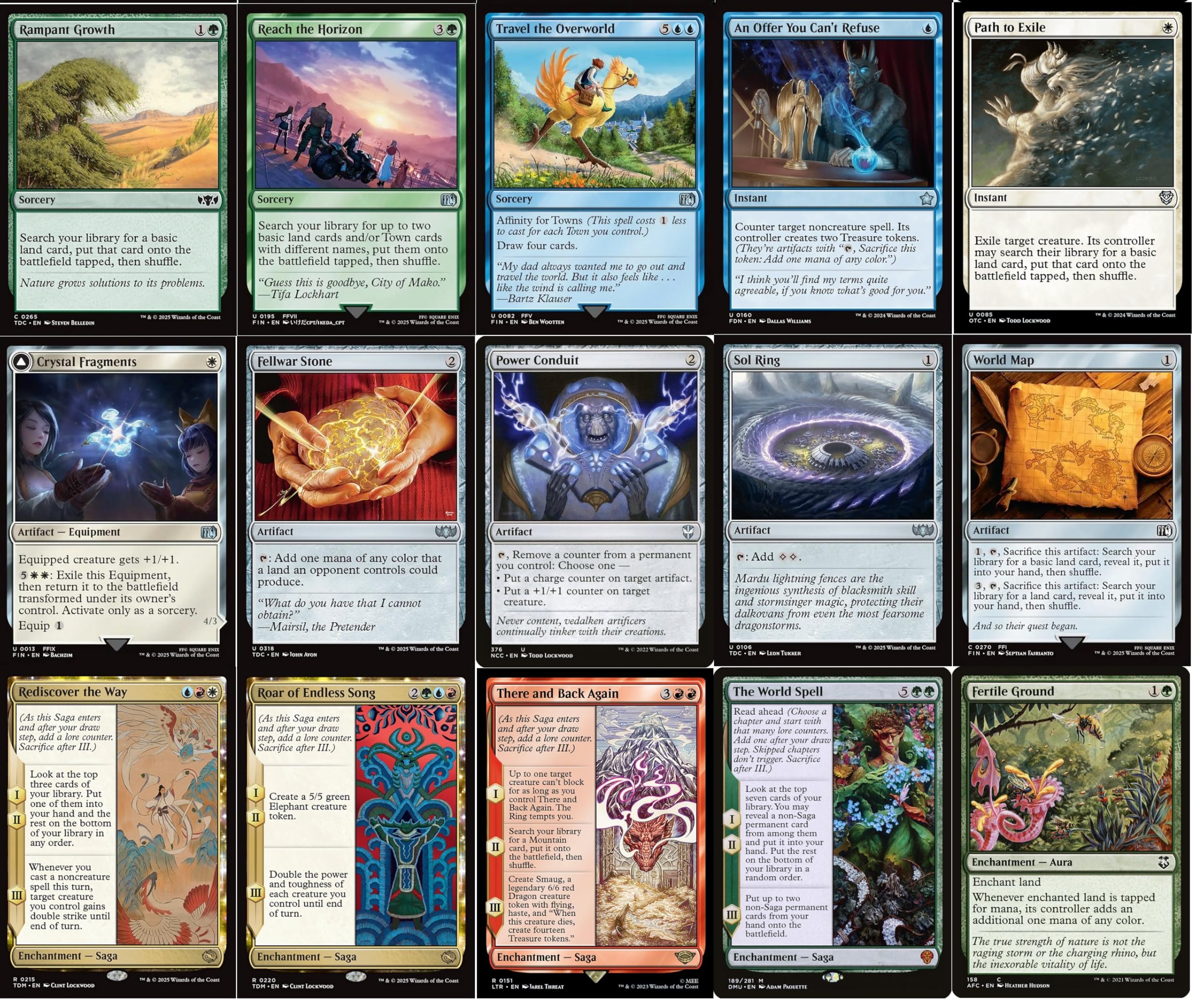 Final Fantasy Magic The Gathering Commander Deck - Summons Enchantments - 5  Color Blue Green White Red Black - EDH cEDH - 100 Card - Custom MTG Deck