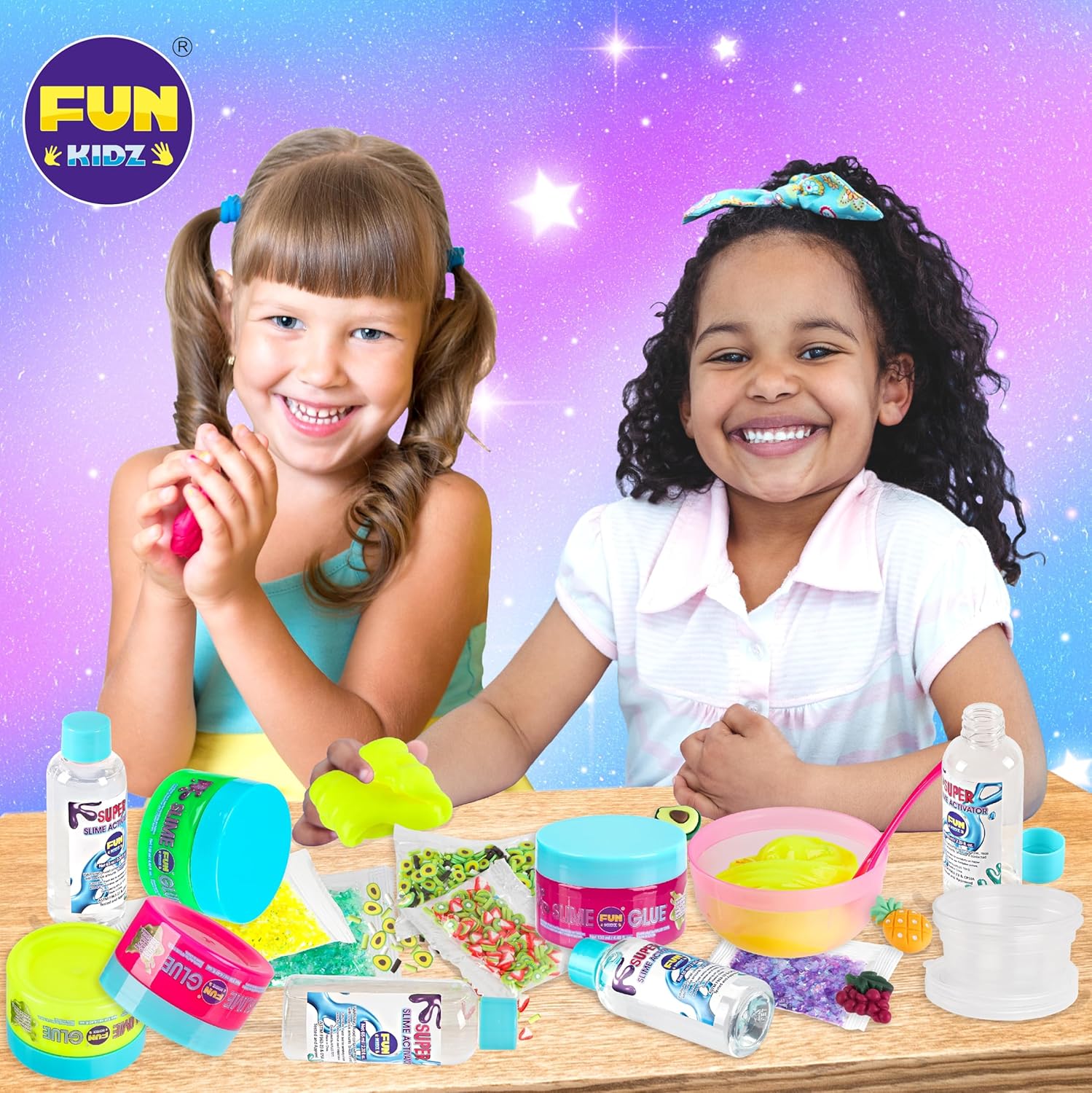 1:1 Scented Fruit Glue Slime Kit for Kids, FunKidz Neon Slime Making Kit for Girls Ages 6-12 Activities Craft Gifts Includes Color Glue and Super Clear Slime Activator to Make Slime Toys