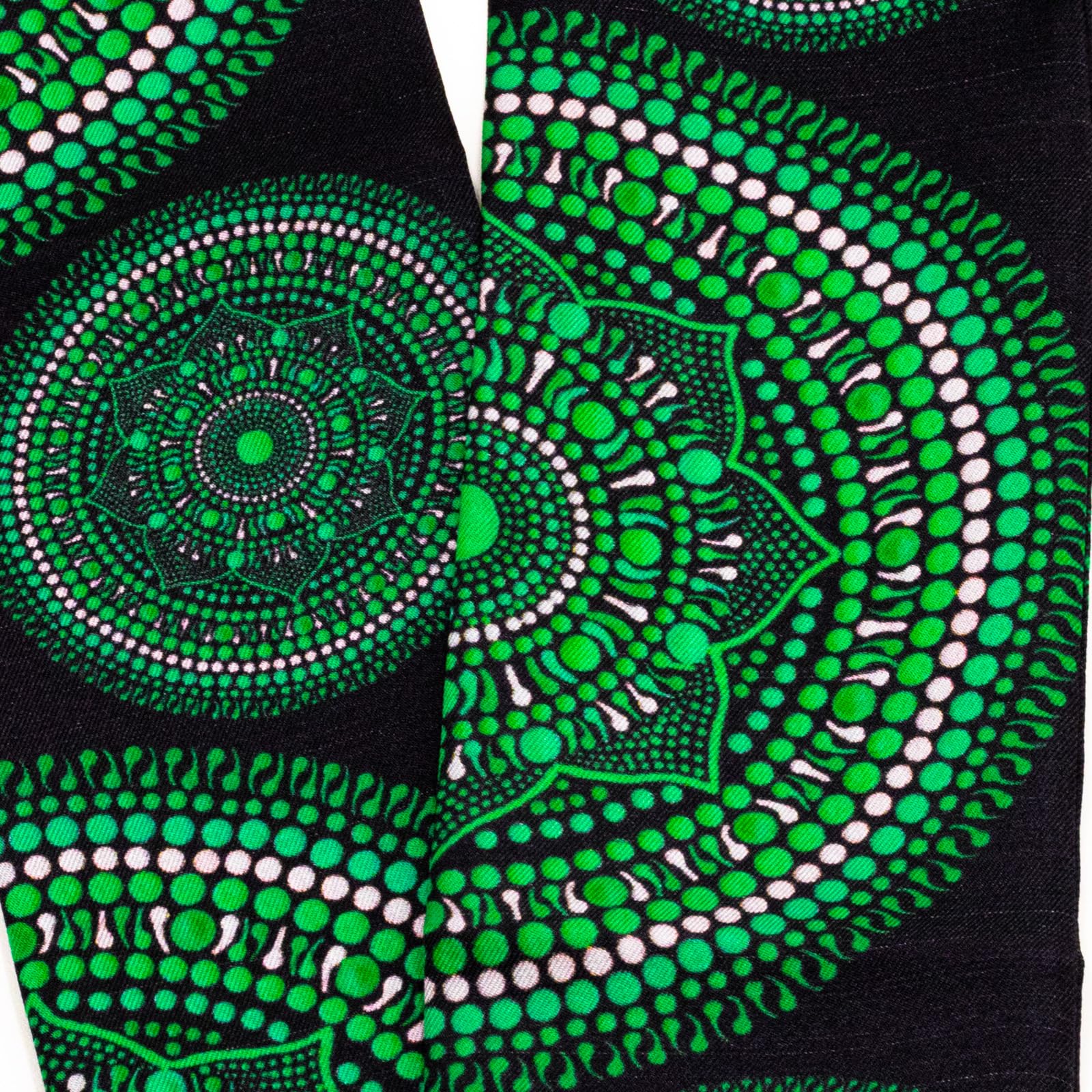 Twilly, 100% jedwab, wyprodukowano we Włoszech, ręcznie rysowana mandala - Twilly 7,5 x 1000 cm - elegancka chusta na głowę, akcesoria do torebek, włosów i nadgarstków, rękodzieło z jeziora