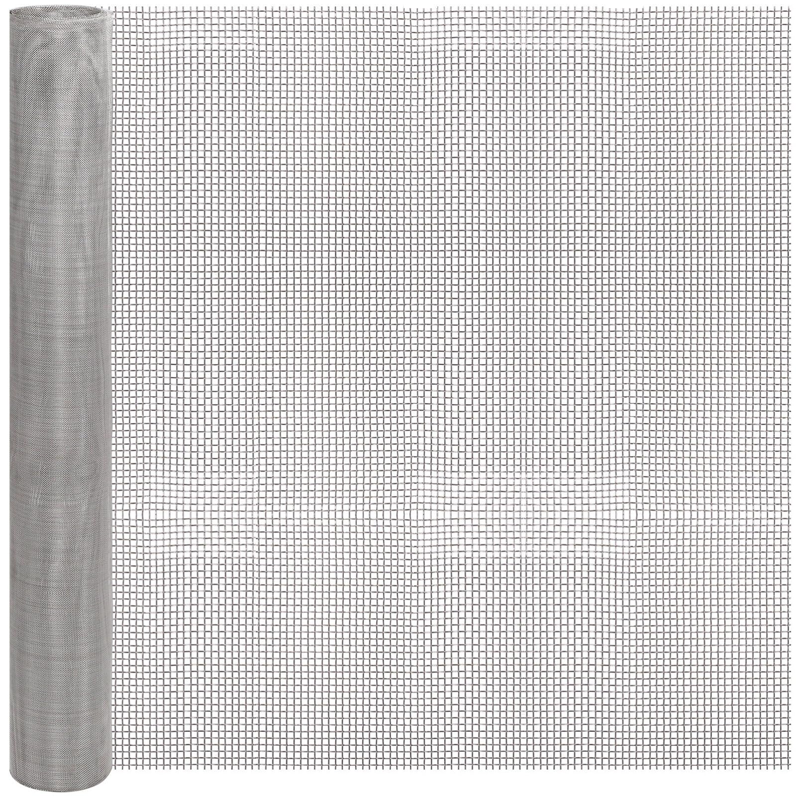 SOLUSTRE Stainless Steel Mesh Screen, Metal Mesh Sheet Roll Cabinet Door Mesh Security Net Guard Garden Screen No Rust for DIY Projects Vent Window Screen Filter