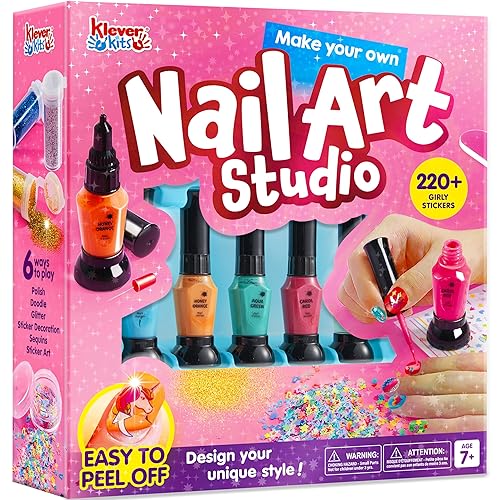 Klever Kits JOVA - Juego de esmaltes de uñas para niños, kit de arte de uñas para niñas, maquillaje para niños, regalos de cumpleaños para niñas de