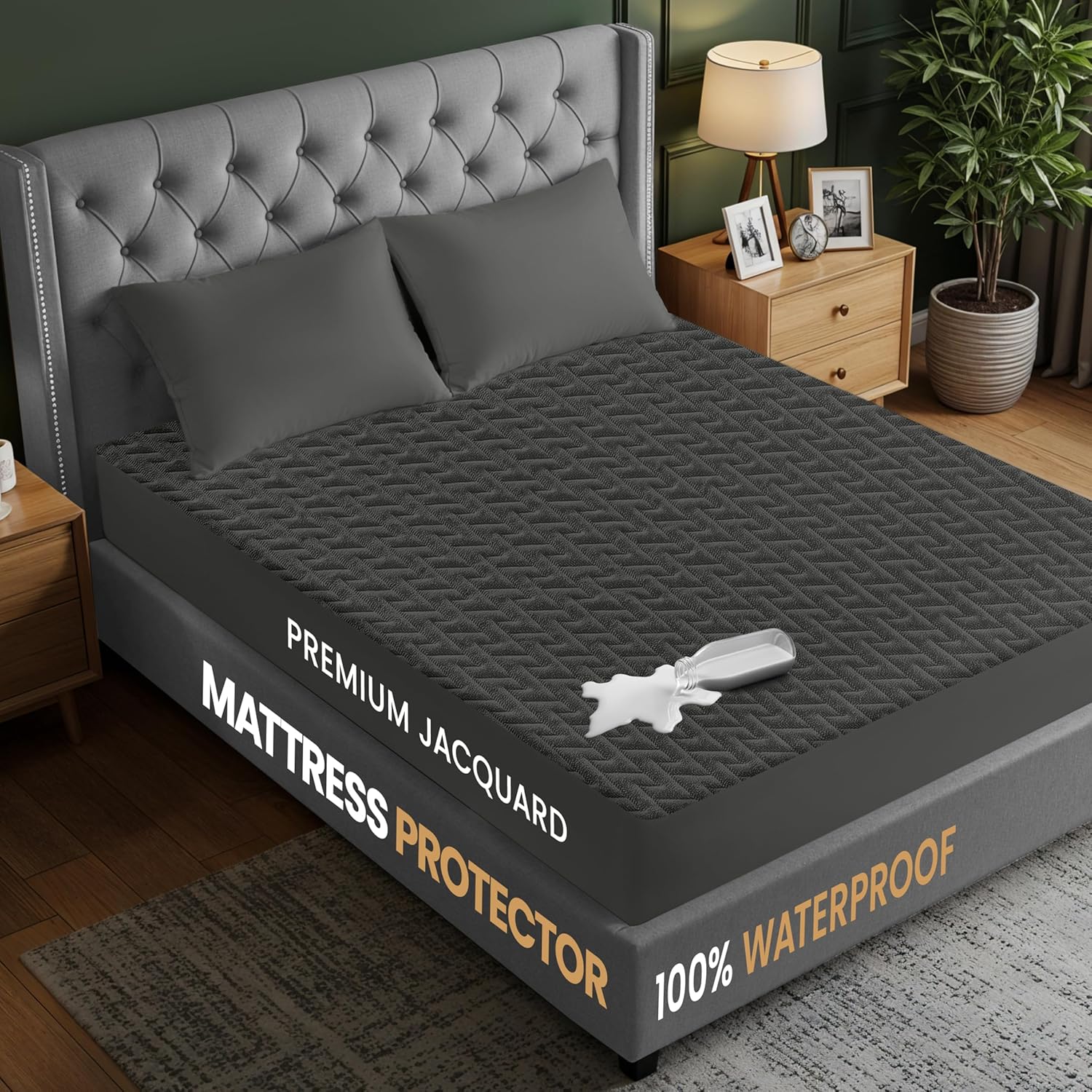 Utopia Bedding Waterproof Mattress Protector California King Size (Gray), Premium 3D Air Soft Fabric Mattress Cover, Fits 17 Inches Deep, Breathable, Fitted Style with Stretchable Pockets - Image 3