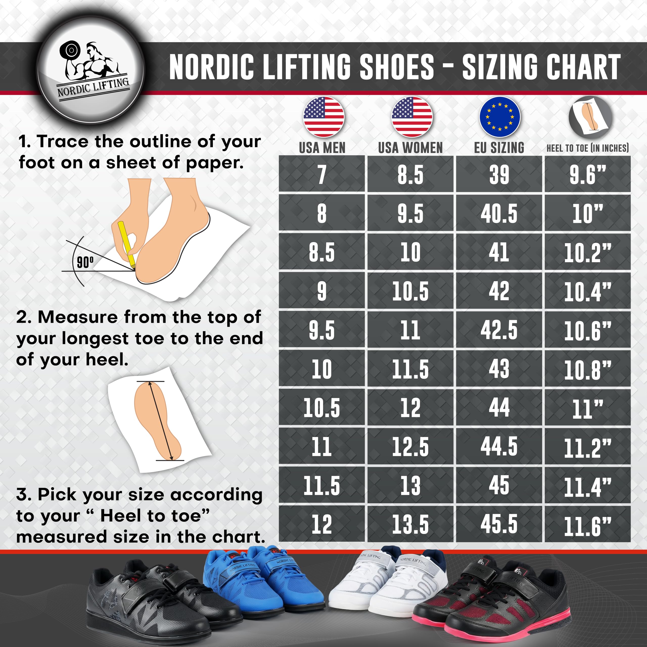 Nordic Lifting Chaussures d’haltérophilie pour entraînement Lourd - Meilleures Chaussures de Squat et d’haltérophilie pour Hommes — MEGIN by