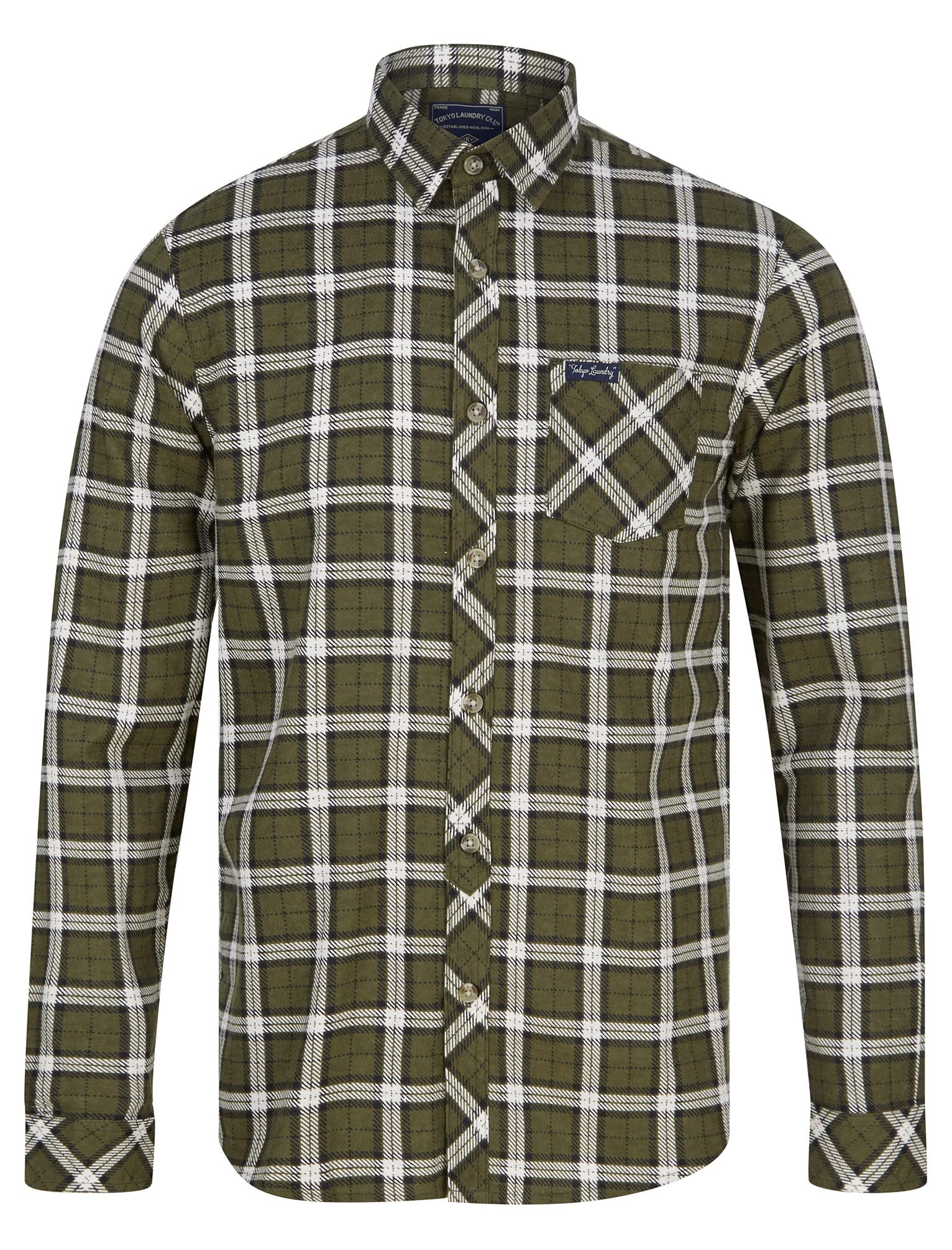 Tokyo Laundry Men's Printed Checked Cotton Flannel Shirt