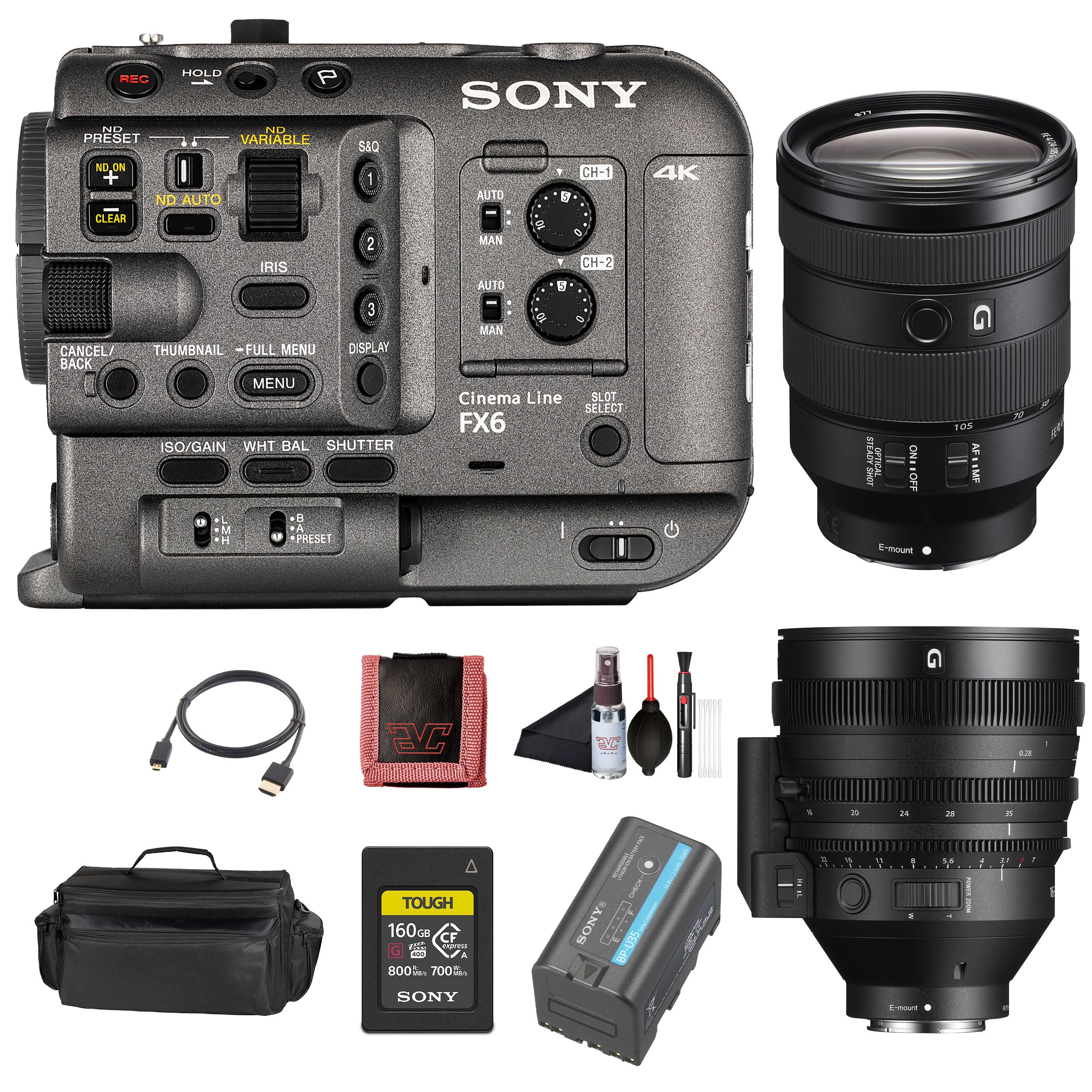 Amazon.com : Sony FX6 Camcorder 24-105mm f/4 & 16-35mm T3.1 Dual