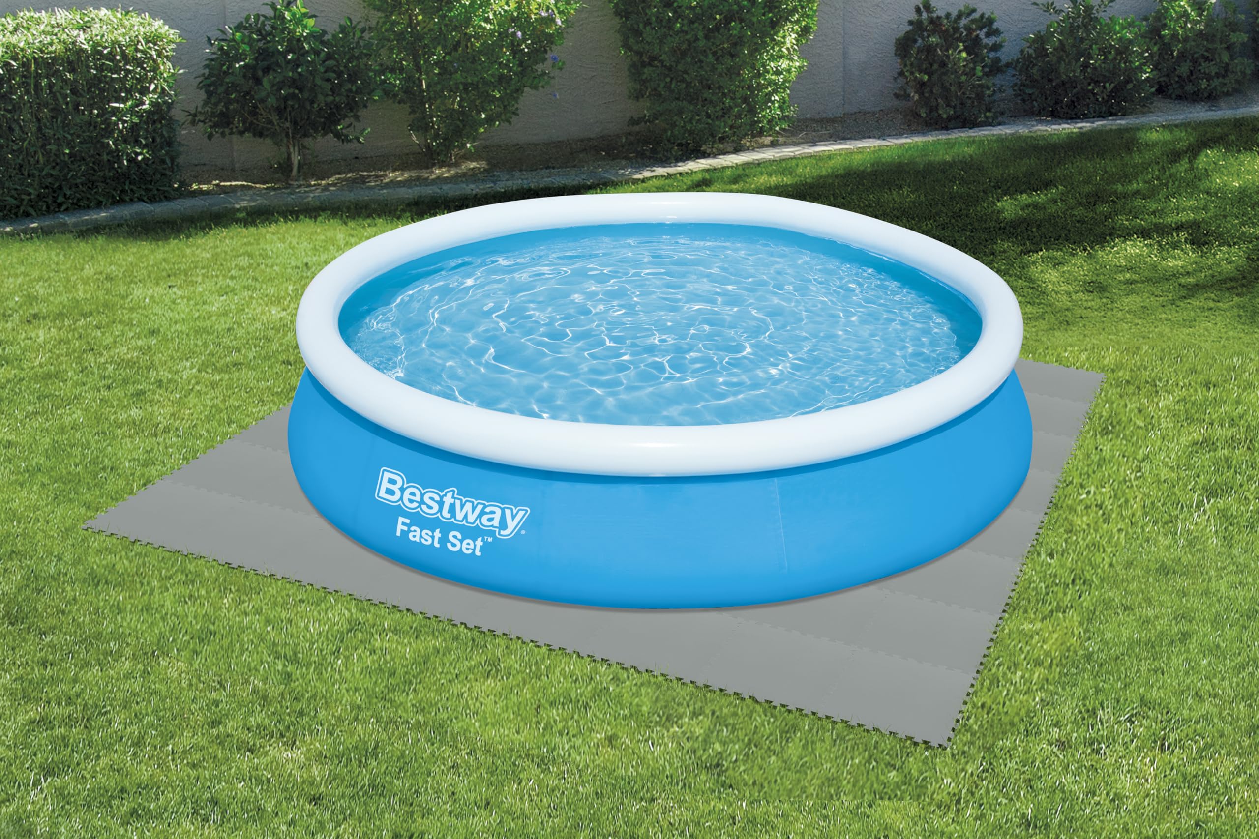 Bestway Pool-Bodenschutzfliesen Set 9 Stück á 50 x 50 cm, grau