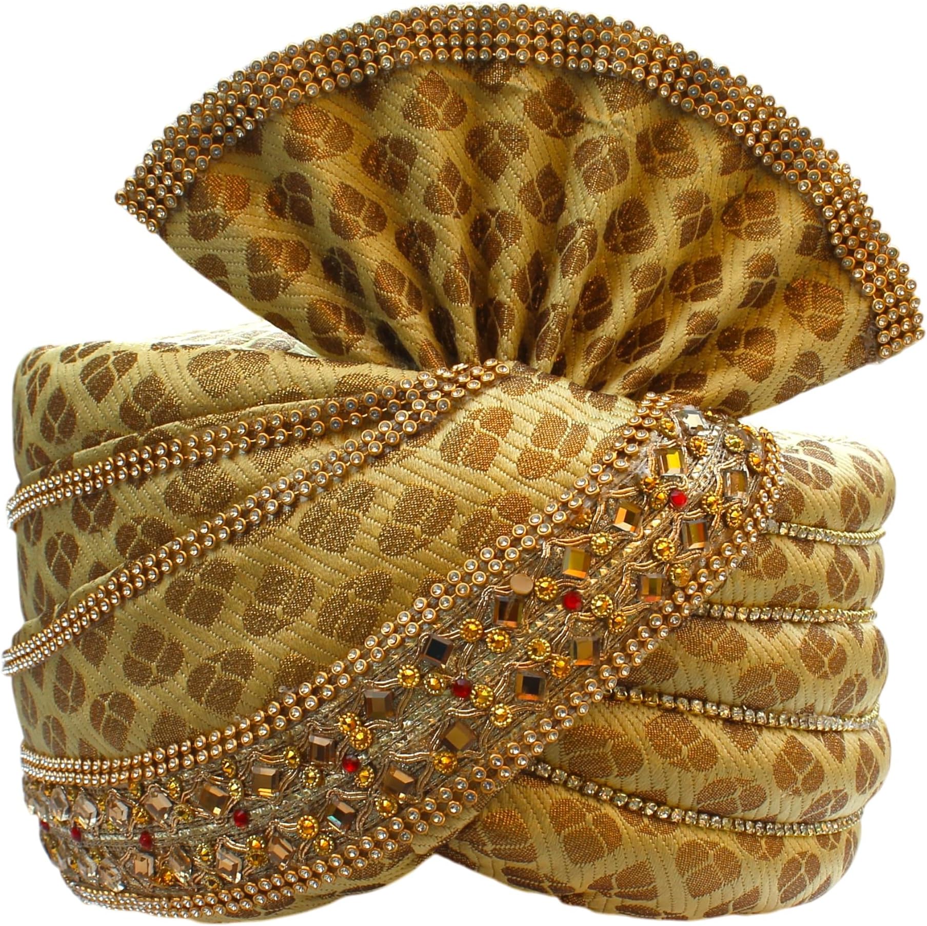 Men's Ethnic Wedding Safa/Turban/Pagdi for Dulha Marriage/pagdi for Groom, Multicolor (Size: 22 to 22.5 Inch)