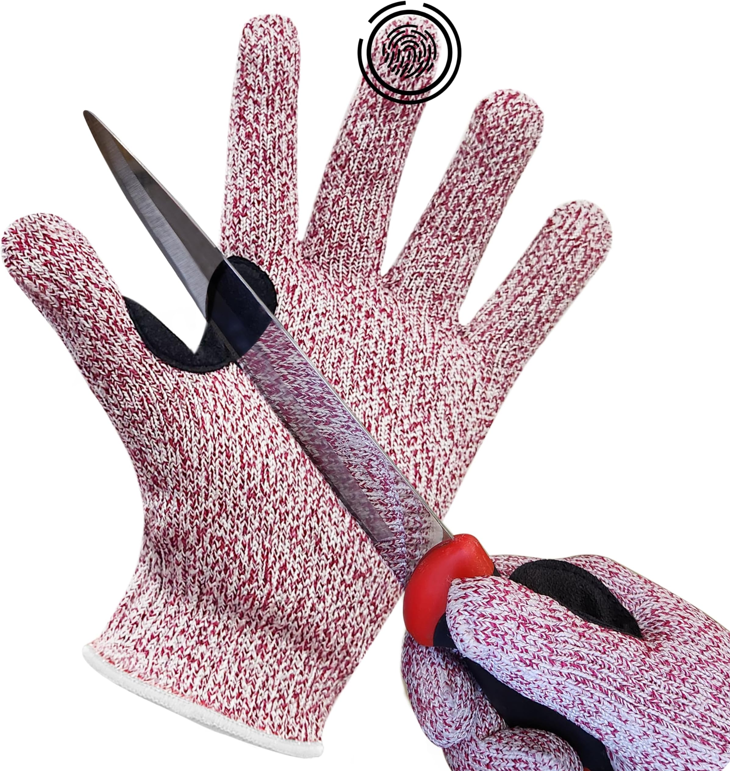 SAFE HANDLER Reinforced Cut Resistant Gloves | Touchscreen Compatible, Level 5 Cut Resistance, Ambidextrous Design, Superior Grip Strength, Pink - Small