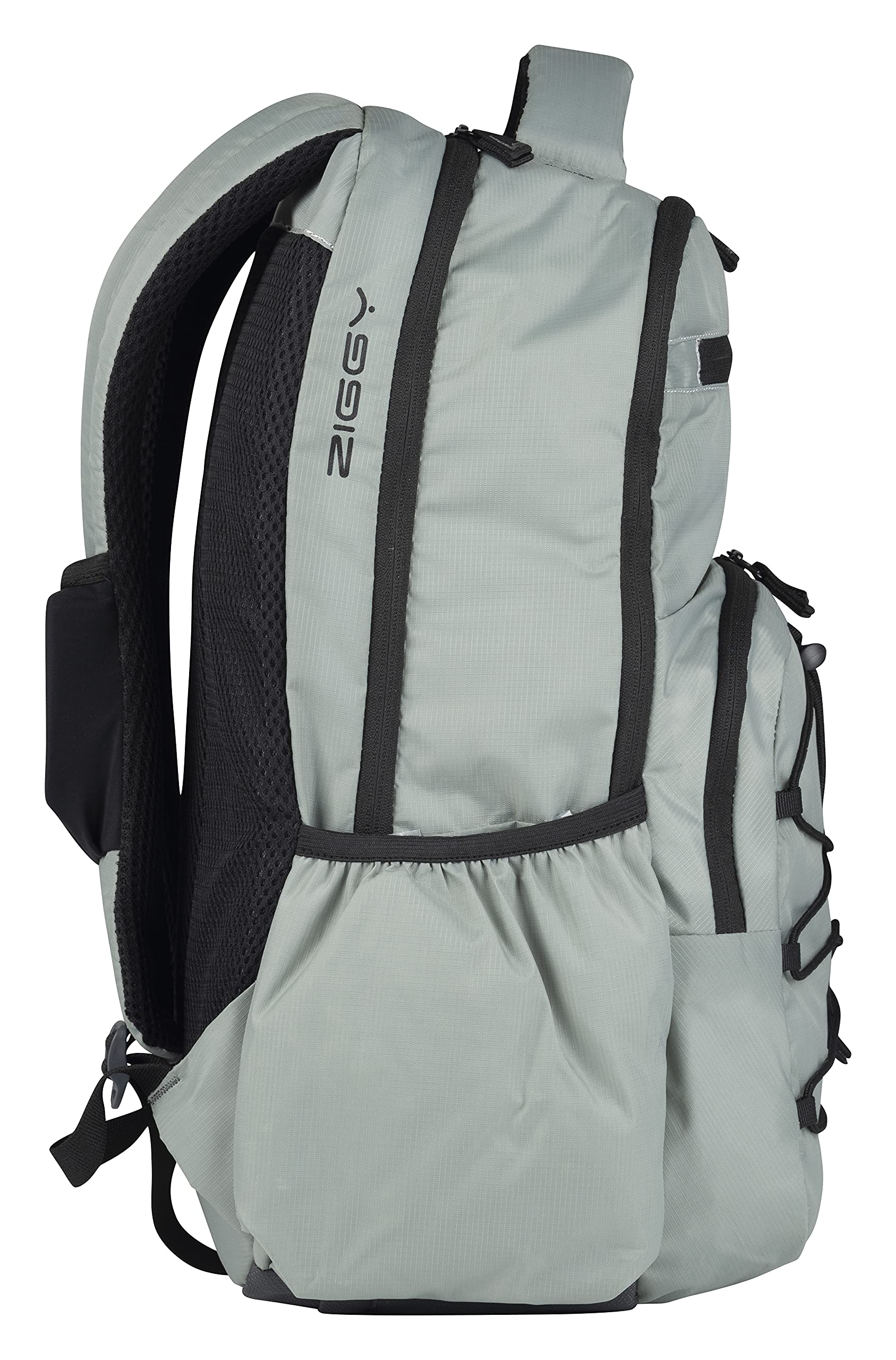 GREENLANDS 37L Ziggy Backpack with Attached Rain Cover – 2 Spacious Compartments, Ideal for Office, School, Travel, Trekking and Trips – Unisex, Light Grey 1