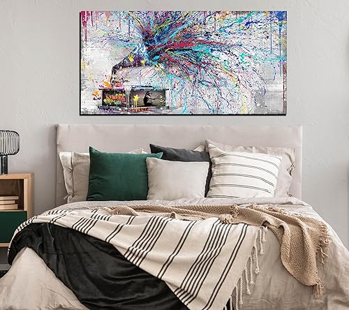 Miniatura 10 de GUGIKA Arte de pared de avión para sala de estar, arte abstracto de pared para oficina, arte de pared grande para dormitorio, imágenes de impresión