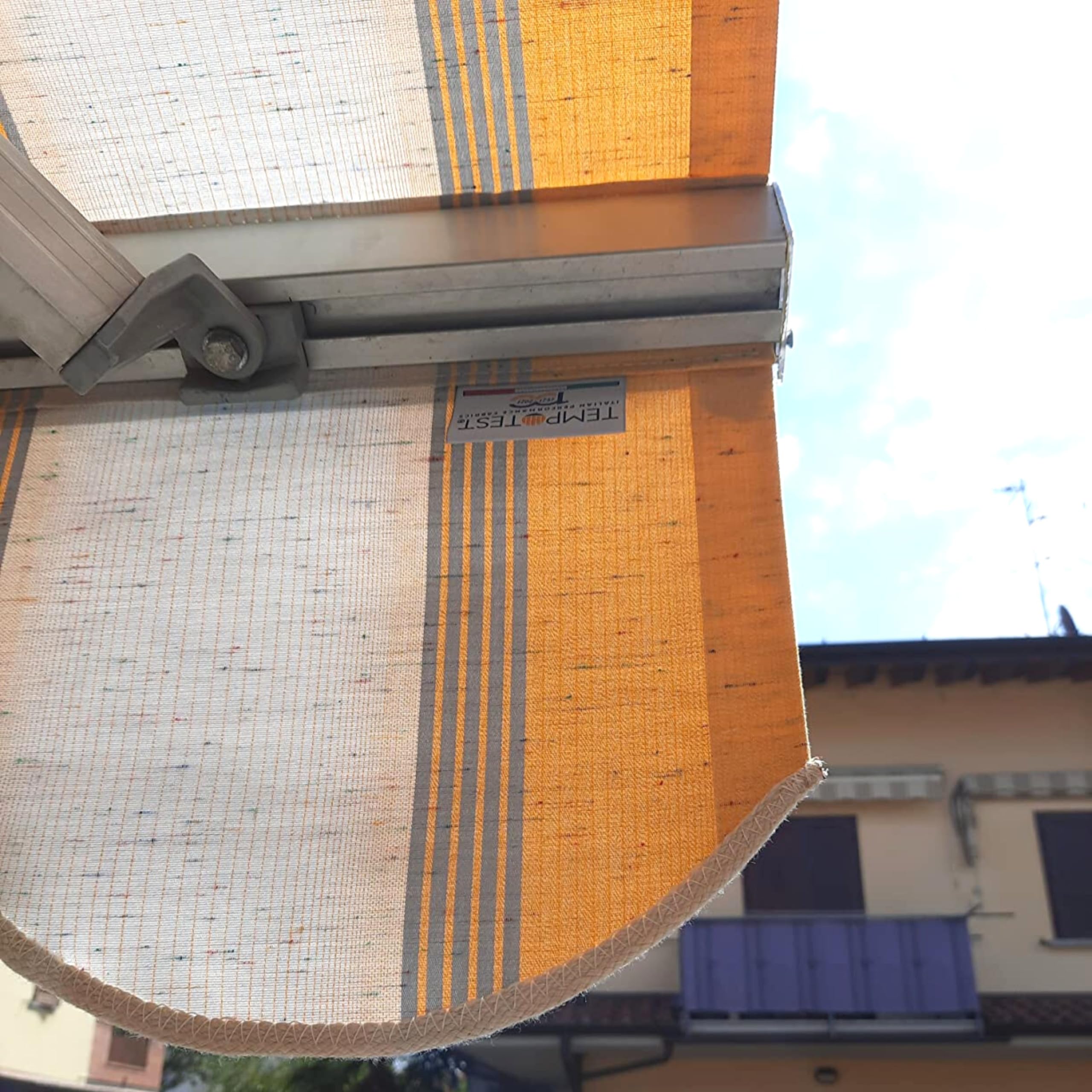 TENDAGGIMANIA Telo Ombreggiante Tenda da Sole Esterno Tempotest Para' Made in Italy - Con tondini Bordi e Volant - Su Misura (Larghezza DA 351 A 470 CM)