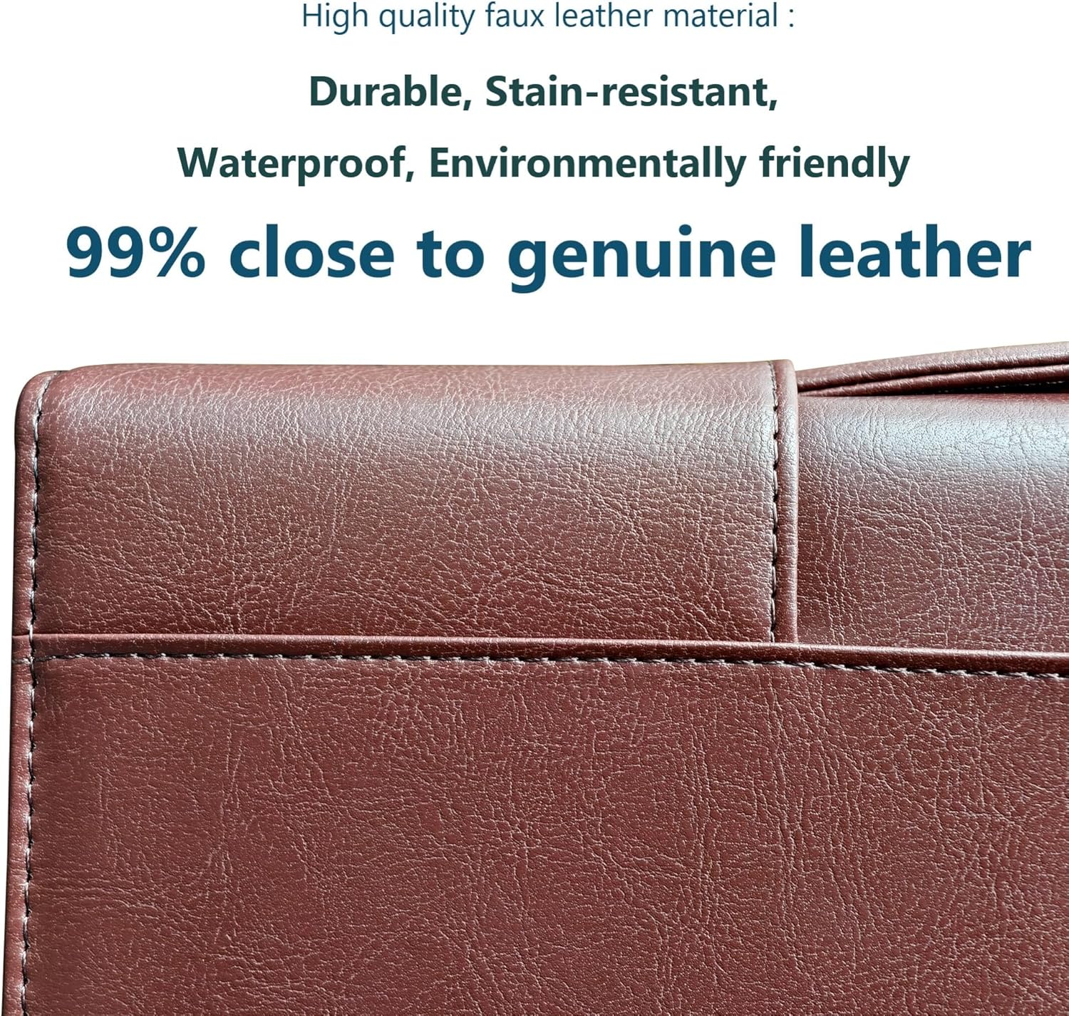 Faux Leather 3 Ring Portfolio Binder With Handle, Business Padfolio for Men & Women, Zippered Document Organizer for Home & Office Use, Including Clipboard, Notepad and Sheet Protectors (Brown) - Image 5