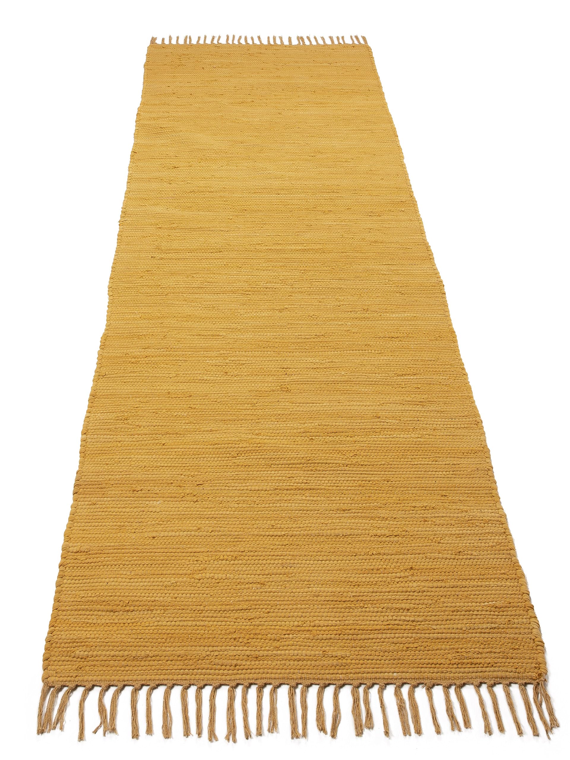 Tapis Kilim Chindi Jaune 60x110 Cm - Tissé à Plat, Moderne Pour Salon Et Chambre