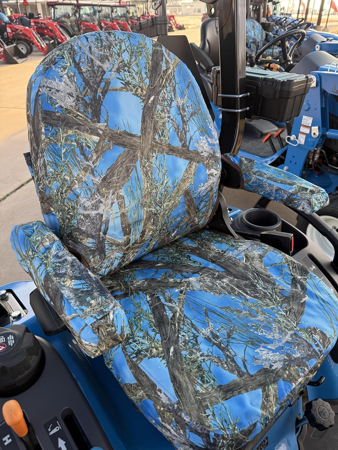 Durafit Seat Covers, LS MT125 Tractor Choose Camo Waterproof Seat Covers for Tractor, Check Picture Matches Your Seats. Two Piece seat (MC2 Blue)