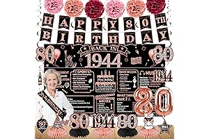 80th Birthday Decorations for Women-Back to 1944