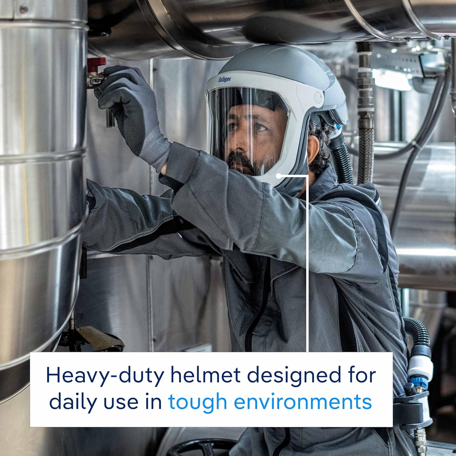 Dräger X-plore 8500 Powered Air-Purifying Respirator PAPR Kit with Robust Head Protection for Tough Workplaces