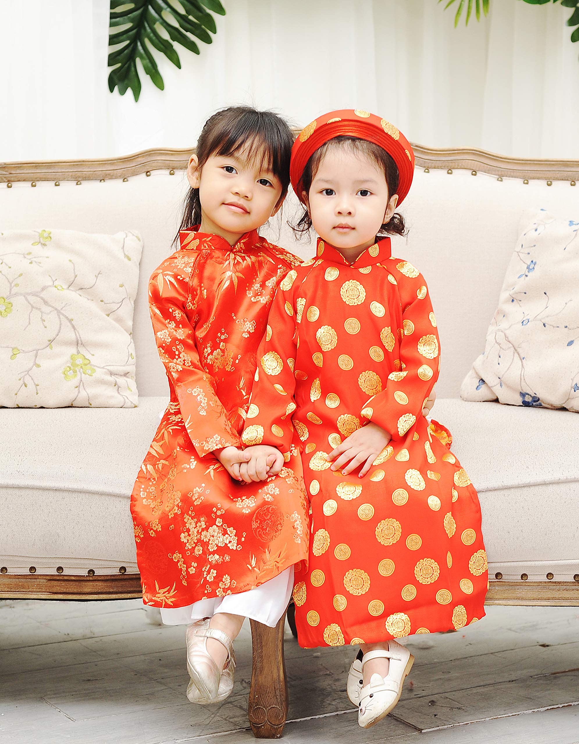 Amazon.com: Vietnamese Traditional Dress for Children - Red Silk Dress with  White Pants/Size#2 - Similar to Size 1T US: Artwork: Clothing, Shoes &  Jewelry
