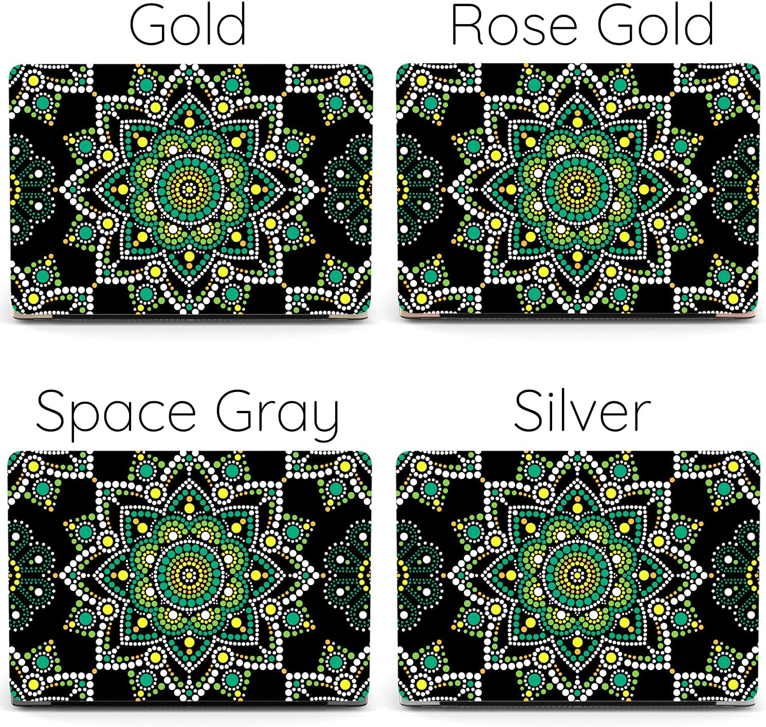 Mertak Hard Case Compatible with MacBook Pro 16 14 Air 15 13 inch M3 M2 M1 Mac 2024 2023 2022 2018 Boho Protective Aboriginal Elegant Plastic Painting Art Dot Mandala Print Touch Bar Laptop Cover