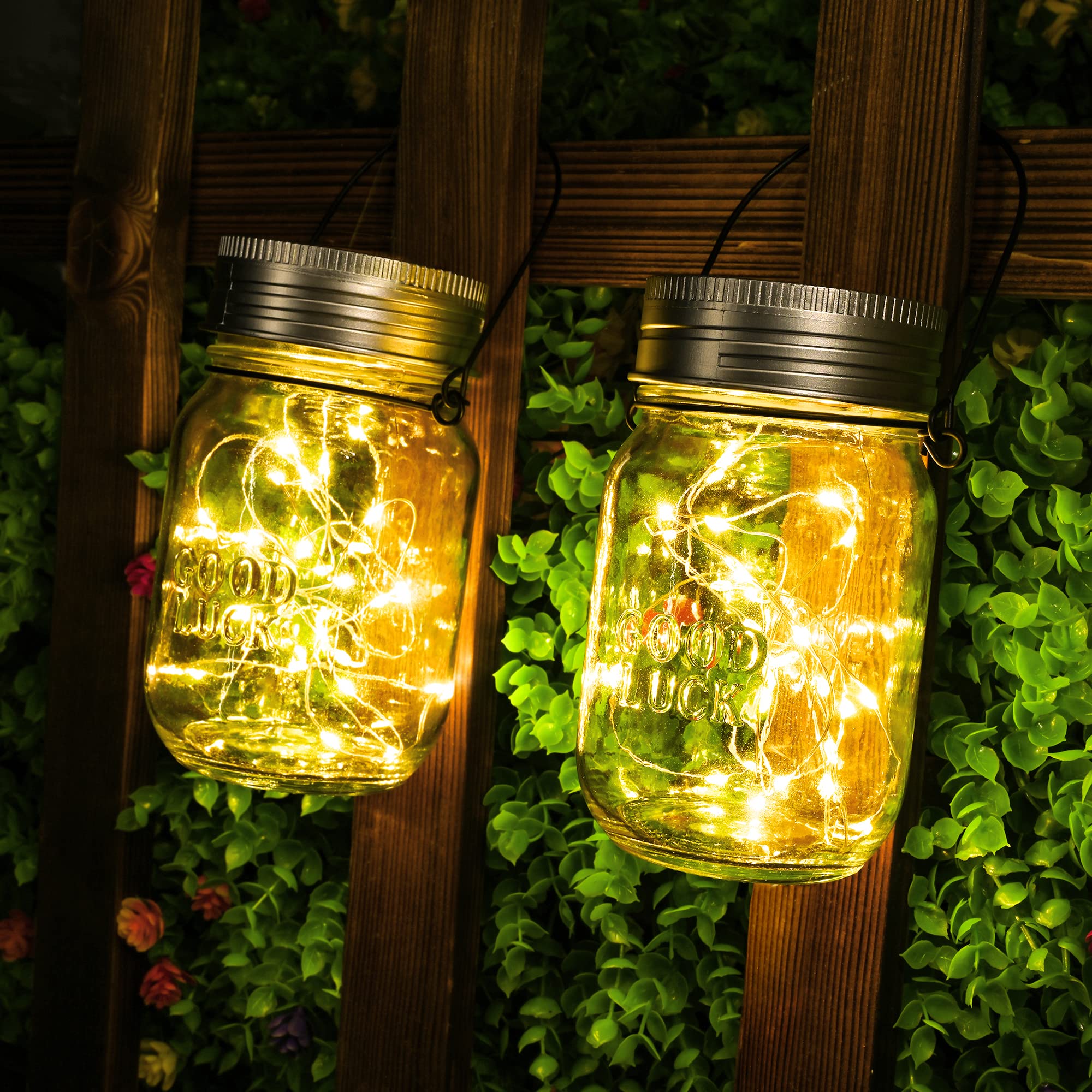 XVZ Lantaarn op zonne-energie, voor buiten, 6 stuks, waterdicht, hangende lantaarn op zonne-energie, voor terrassen, patio, balkon, tafel, decoratie, meerkleurig
