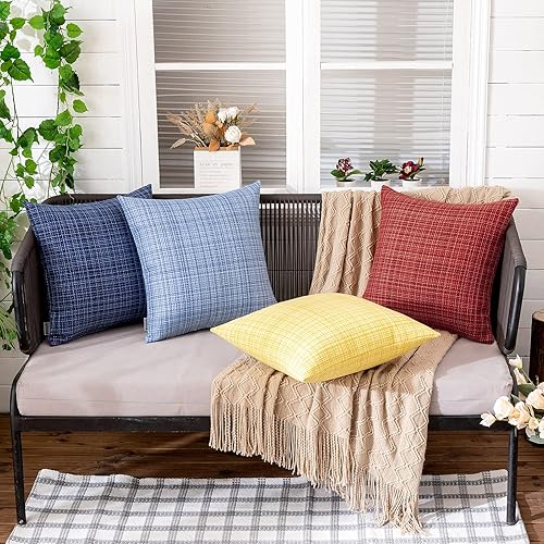 Miniatura 3 de MIULEE Fundas de cojín decorativas impermeables para exteriores, resistentes al agua, para tienda, patio, jardín, sofá, paquete de 2, 16 x 16