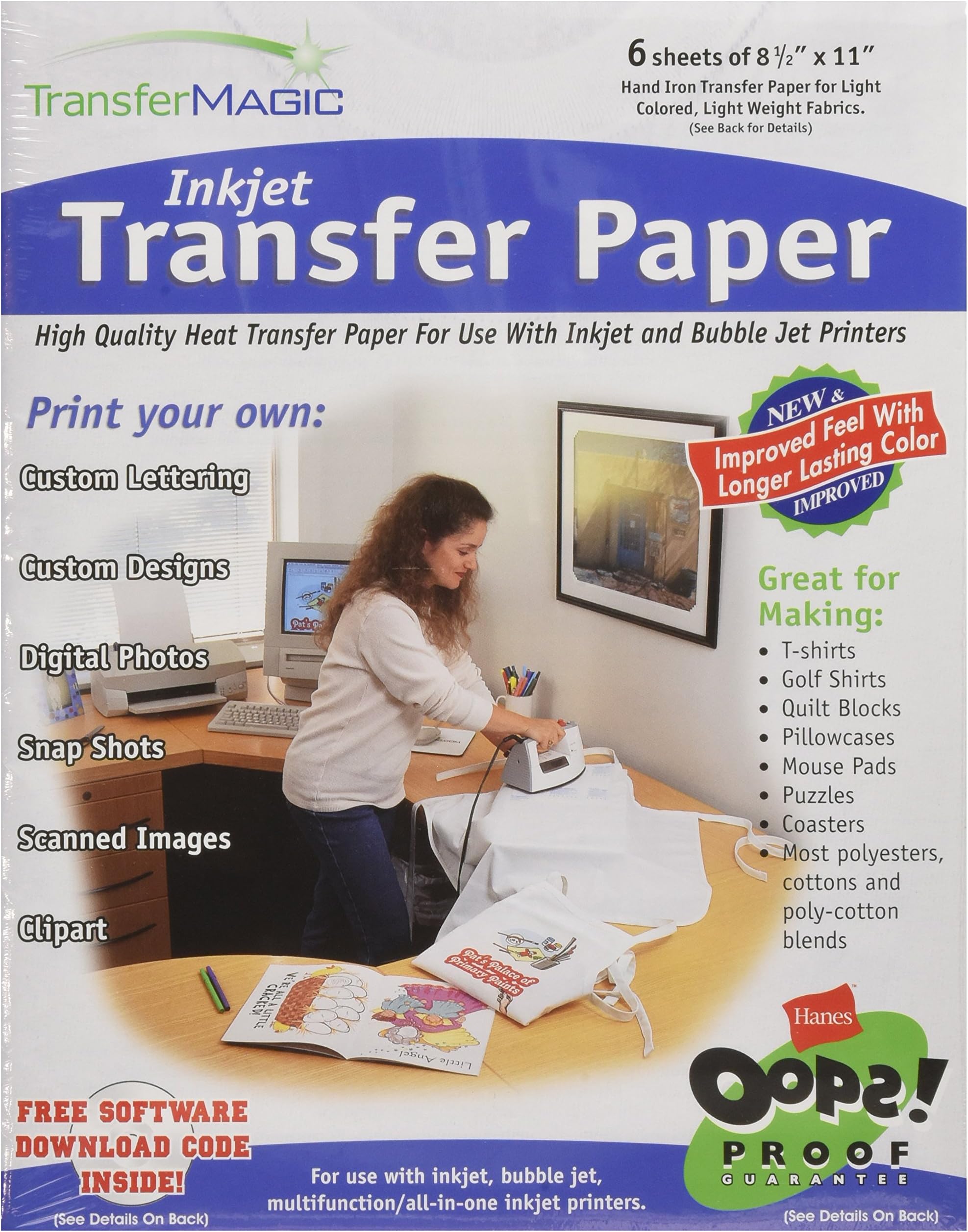 Transfer Magic 8.5 x 11-inch Ink Jet Transfer Paper, Pack of 6