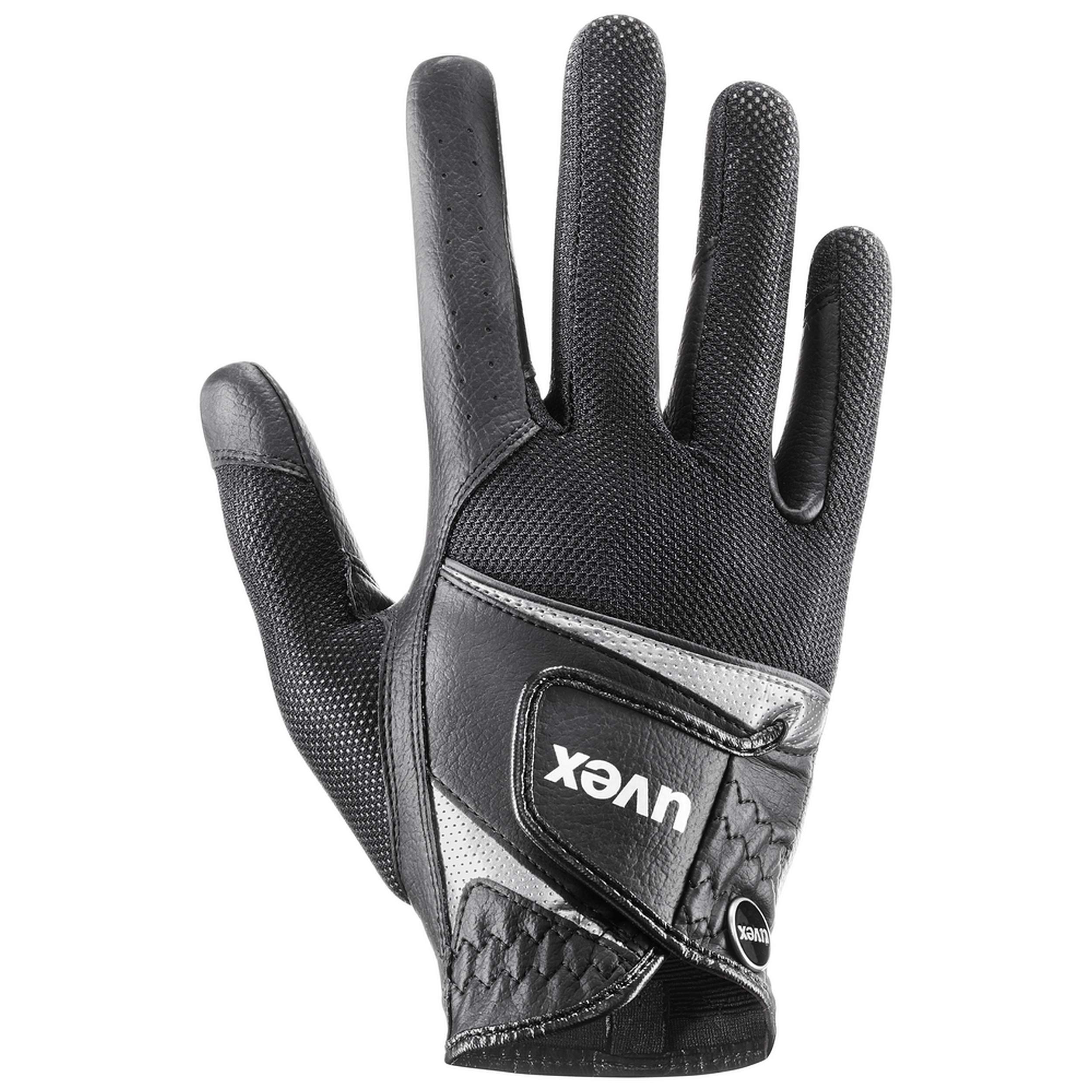 Uvex Sumair - Flexible Riding Gloves for Men and Women - Durable - Breathable Material - Black-Silver - 6