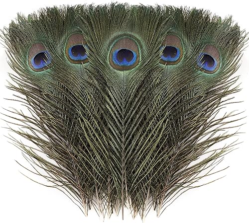 Miniatura 8 de Larryhot Plumas de pavo real artesanal a granel – 40 plumas de 18 a 20 pulgadas para manualidades, bodas, hogar y decoraciones de fiesta