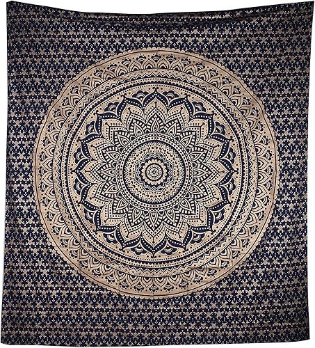 Miniatura 3 de Bless International Tapiz hippie tradicional indio de mandala para colgar en la pared, tapiz de algodón, colcha bohemia ombré (King (88 x 104
