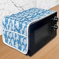 Vista 38 de Ambesonne Blue Sky Washing Machine Organizer, Irregular Unreal Cloud Silhouettes Doodle Style Dreamy Pattern, Anti-slip Fabric Cover for Washers and