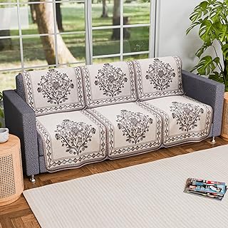 Kuber Industries 3 Seater Cotton Sofa Set Cover | Sofa Slipcover Protector for Home Living Room, Hall & Office Couch | Flo Price In India