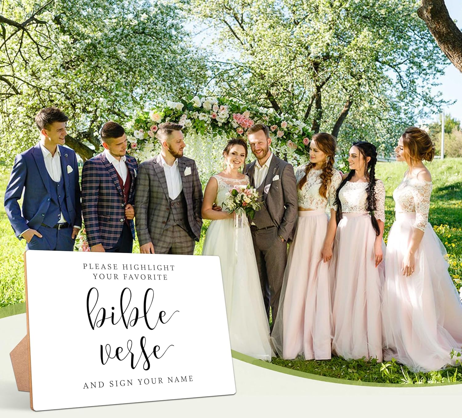 Minimalist Bible Verse Sign - 8x11 Wooden Wedding Favor With Stand for Bridal Shower & Reception - Image 6