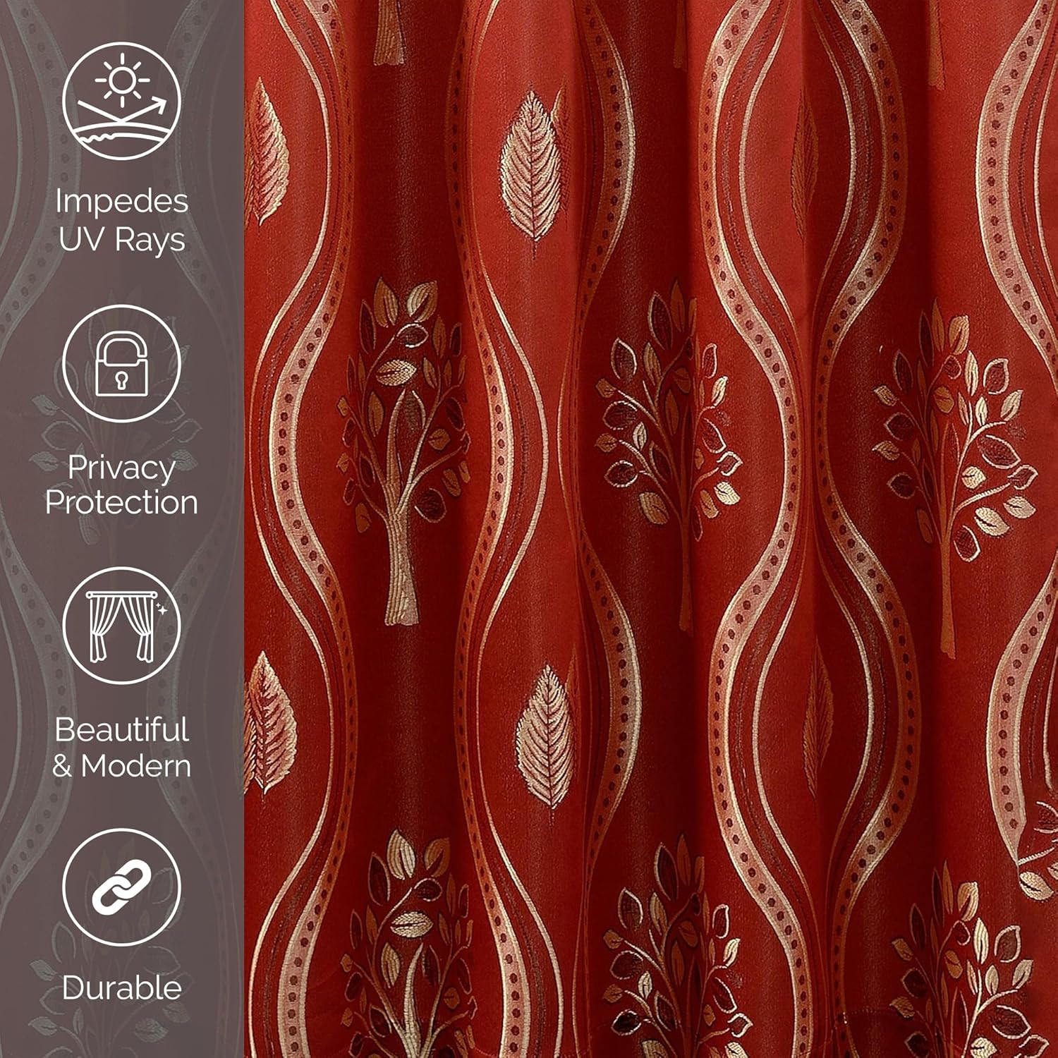 Elegant Comfort Luxurious Beautiful Curtain Panel Set with Attached Valance and Backing 54" X 84 inch (Set of 2), Burgundy