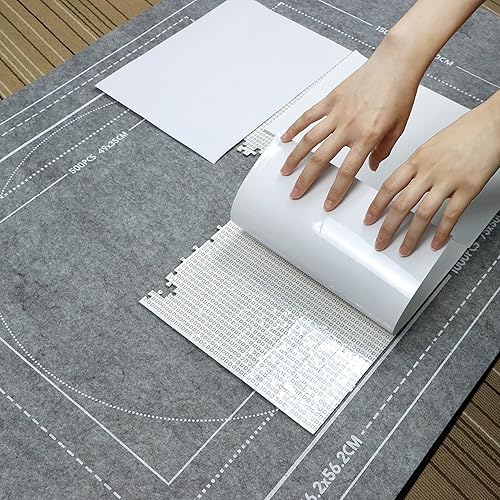 Miniatura 7 de Tapete portátil enrollable para rompecabezas con 9 hojas de pegamento, bandejas de clasificación, bomba de mano, tubo inflable y bolsa de