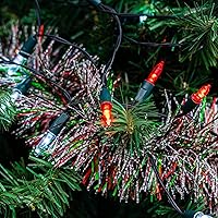 Vista 5 de TW SHINE - Luces de Navidad operadas con batería, paquete de 2, total 100 LED, 32 pies, luces de cadena operadas con batería con 8 modos, luces