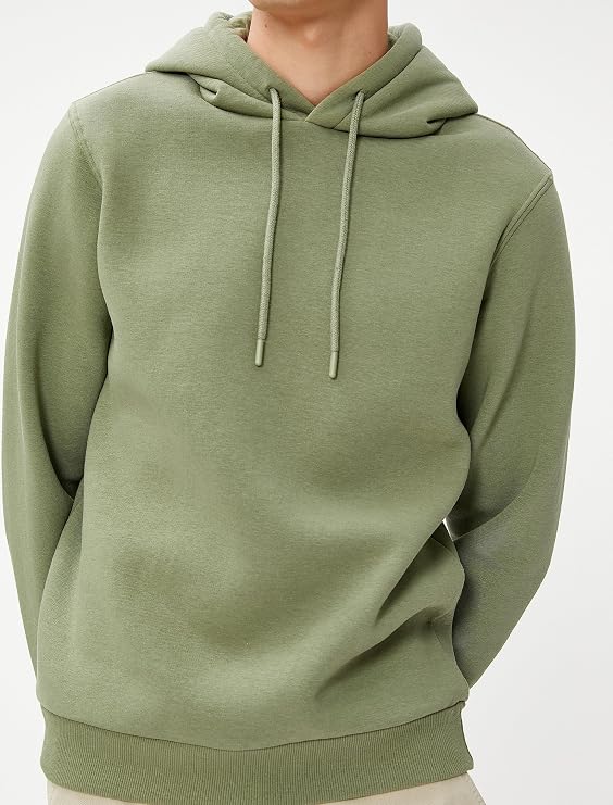 Basic Kapşonlu Sweat Uzun Kollu Şardonlu