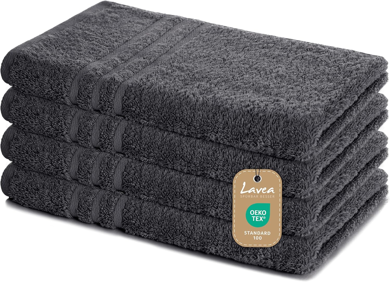 Lavea 10er Set Waschhandschuhe 15x21 Cm - Saugstarke Baumwolle Frottier