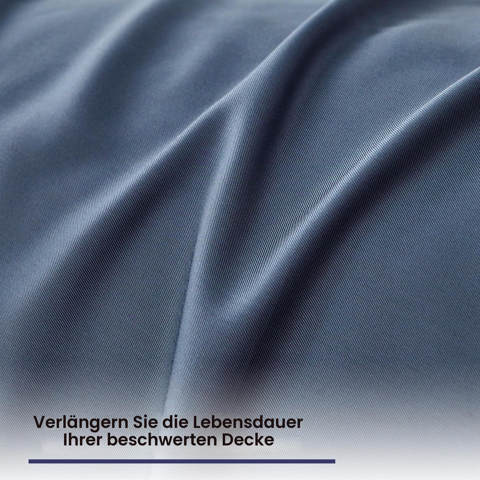 YnM Bambus Bettbezug für Gewichtsdecken (Blau Grau, 152 x 203 cm)