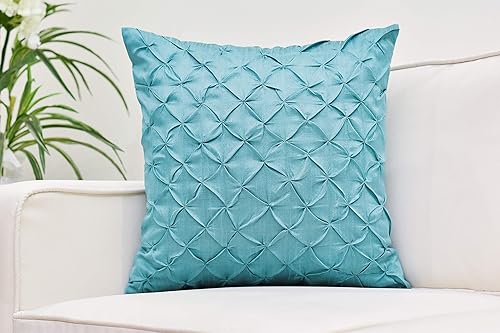 Miniatura 7 de The White Petals Fundas de almohada color morado pizarra (seda sintética, plisado, 22 x 22 pulgadas, paquete de 2)