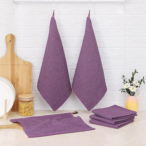 Miniatura 416 de Kitinjoy - Paños de cocina 100% algodón, paquete de 6 paños de cocina ultra suaves y absorbentes para secar platos, toallas de cocina de secado