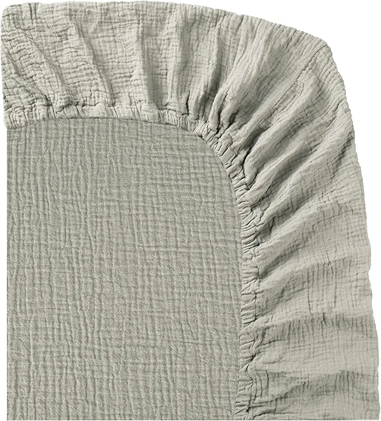 Muslin Crib Sheet – 100% Cotton Baby Fitted Sheet for Boys & Girls, Ultra Soft & Breathable, Snug Fit with 360° Elastic, Fits Standard Crib Mattress 28" x 52" & Toddler Beds.