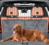 CASIMR Adjustable Dog Car Barrier for SUVs Trucks Cars - Heavy-Duty Wire Mesh Pet Divider Universal Fit Folding Safety Guard