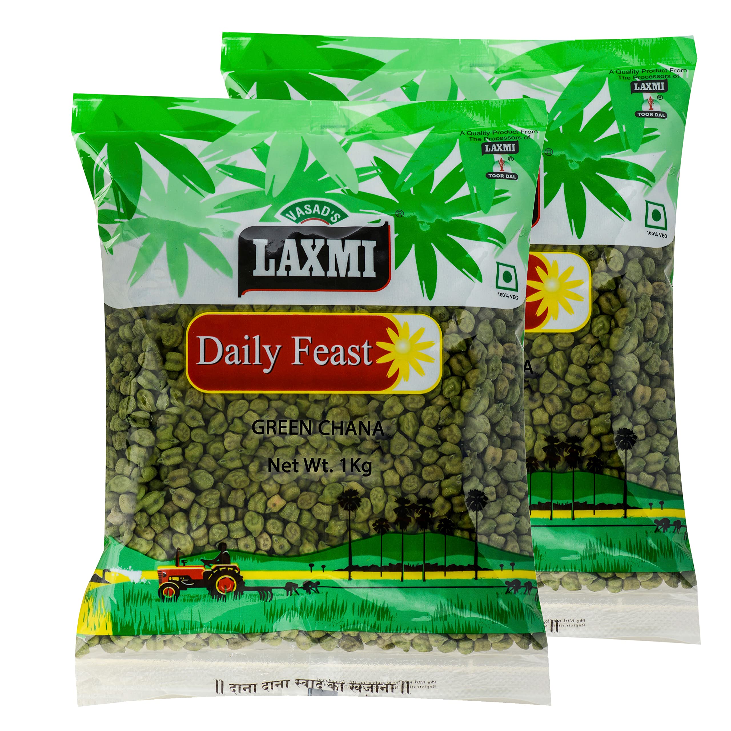 Laxmi Daily Feast Green Chana 2kg | Hara Chana | Dry Chana | Whole Dried Green Chickpeas (1kg x Pack 2) - Image 4 thumbnail