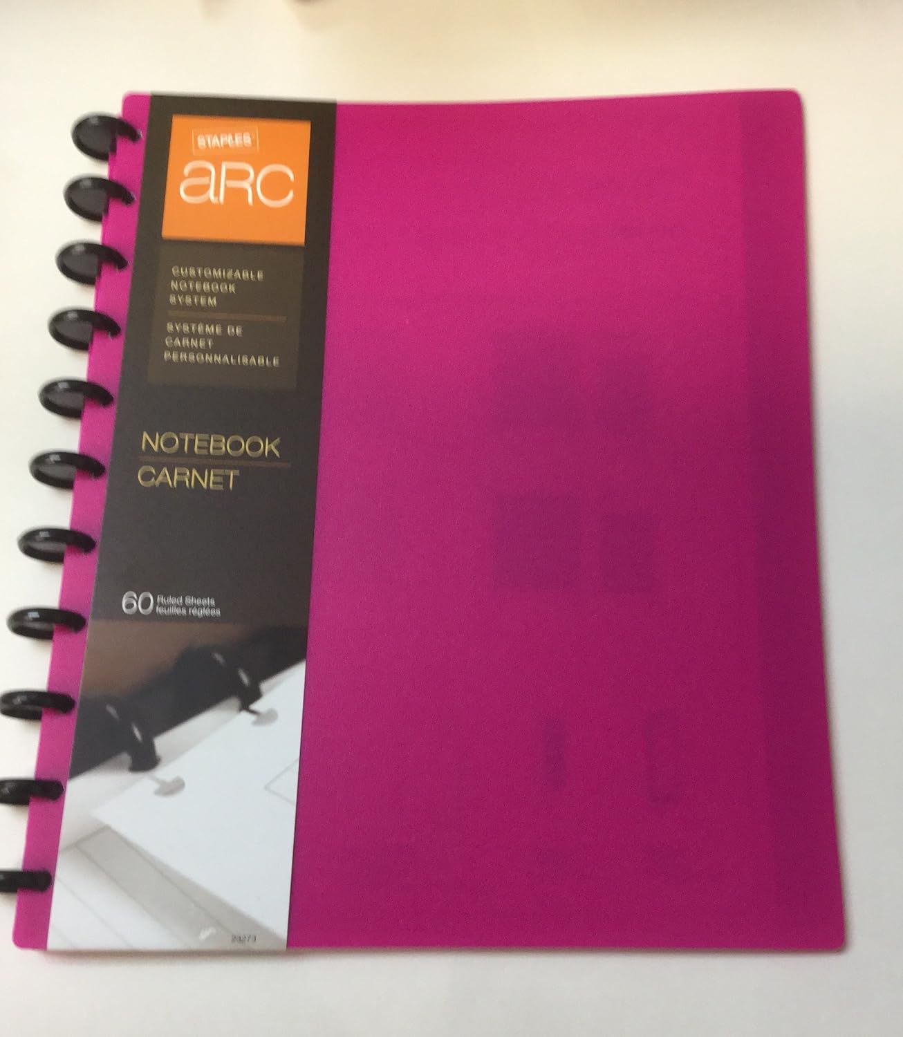 Staples Arc Customizable Notebook System 60 Sheets 8.5 x 11 in Pink