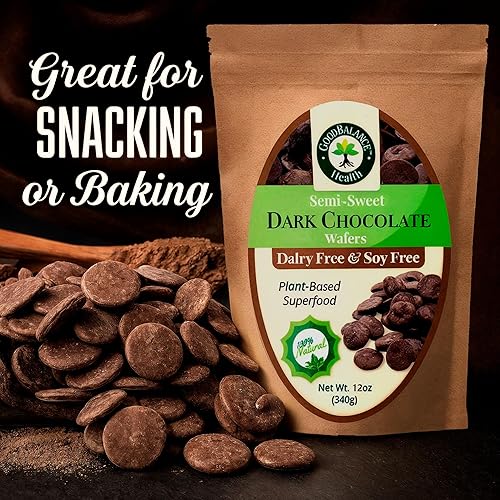 Miniatura 7 de Good Balance Health - Obleas de chocolate oscuro, semidulce, sin lácteos, sin soja, chocolate derretido para postres, hornear, fondue, inmersión,